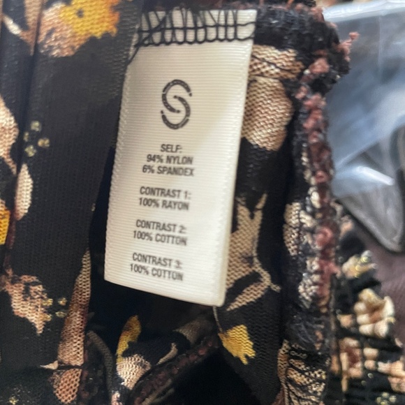 Embroidered Floral Blouse Womens M Boho Prairie Western Folk Open Back Romantic - Picture 11 of 12